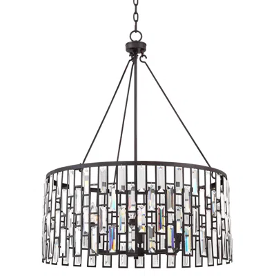 Regency Hill Aurelia 26 3/4" Bronze And Clear Glass Drum Pendant Light
