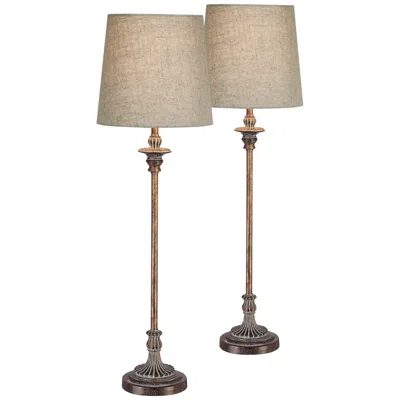 Regency Hill Bentley 31 1/2" Weathered Bronze Buffet Lamps Set Of 2