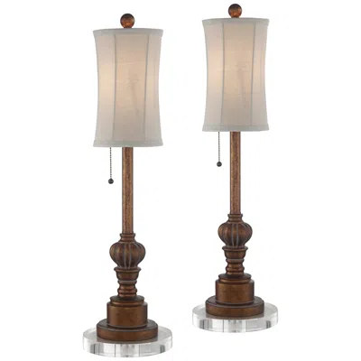 Regency Hill Bertie 28" Tall Buffet Table Lamps With Round Risers
