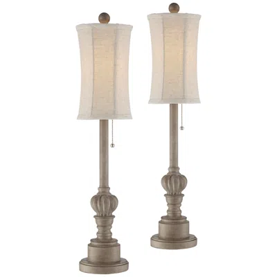 Regency Hill Bertie 28" Wood Finish Traditional Buffet Lamps Set Of 2