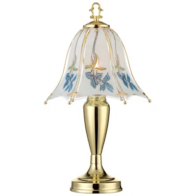 Regency Hill Bluebells Flower 18" High Touch On-off Accent Table Lamp