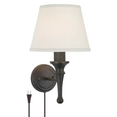 Regency Hill Braidy 16 3/4" Bronze Traditional Plug-in Wall Sconce In Multi