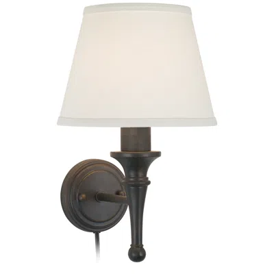 Regency Hill Braidy Bronze Plug-in Wall Sconce With Cord Cover In White