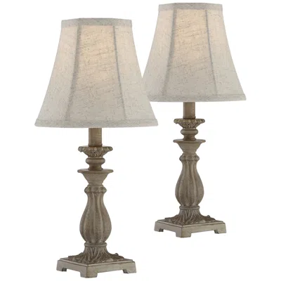 Regency Hill Cali 19" Beige Candlestick Accent Table Lamps Set Of 2