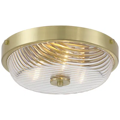 Regency Hill Carmine 12" Wide Brass And Glass Bowl Ceiling Light