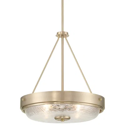 Regency Hill Carmine 16 3/4" Wide Brass And Glass Bowl Pendant Light