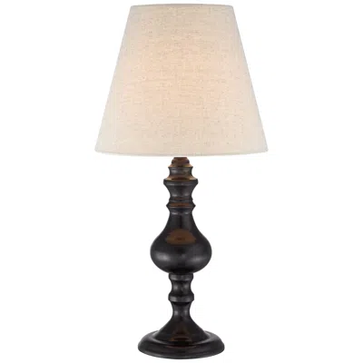 Regency Hill Dark Bronze Ted 18 1/2" High Touch On-off Table Lamp In White