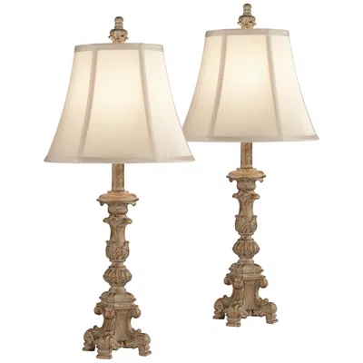 Regency Hill Elize White-washed Table Lamps Set Of 2 With Smart Sockets