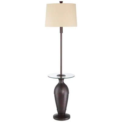 Regency Hill Fallon 66" Bronze Usb And Outlet Tray Table Floor Lamp