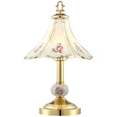 Regency Hill Flower Petal 16" Polished Brass Touch On-off Table Lamp