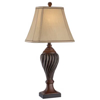 Regency Hill Francis 28 1/2" Carved Two-tone Faux Wood Table Lamp