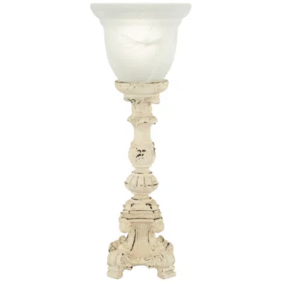 Regency Hill French Candlestick 18" High Lamp With Alabaster Glass