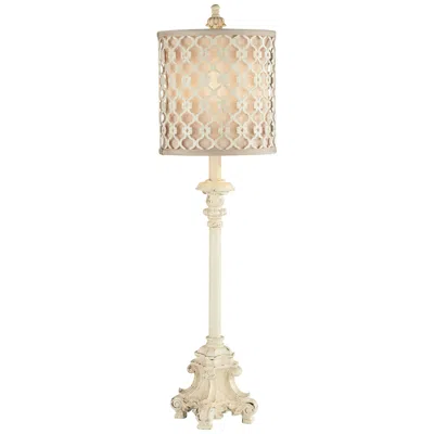 Regency Hill French Candlestick 34" High Vichelis Ivory Finish Lamp