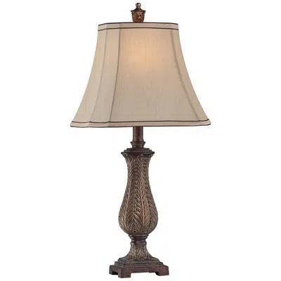 Regency Hill Frond 25" High Old Oak Petite Vase Table Lamp