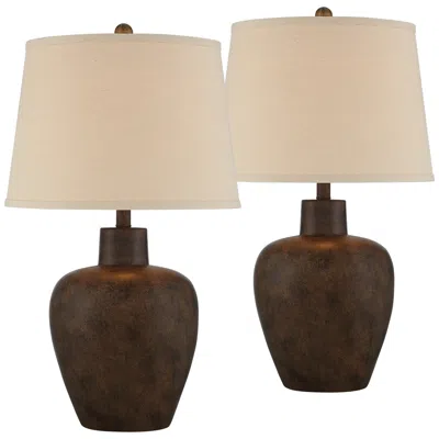 Regency Hill Glenn 27" High Terra Cotta Southwest Table Lamps Set Of 2 In Brown