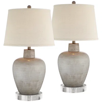 Regency Hill Glenn 28 1/2" Southwest Urn Lamps With Acrylic Risers