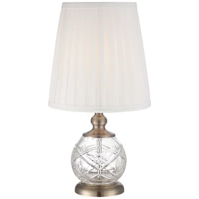 Regency Hill Ida 15" High Brass And Vintage Crystal Sphere Accent Table Lamp