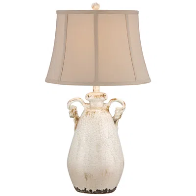 Regency Hill Isabella 28"  Ivory Ceramic Table Lamp With Dimmer
