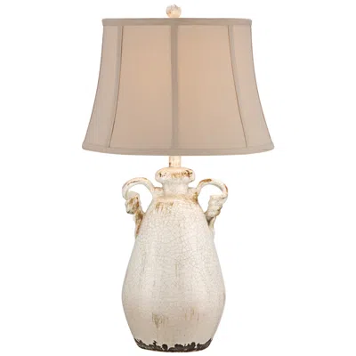 Regency Hill Isabella 28" Ivory Ceramic Table Lamp With Usb Dimmer