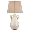 Regency Hill Isabella 28" Ivory Rustic Jar Handle Ceramic Table Lamp
