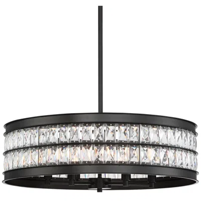 Regency Hill Jaylen 23 1/2" Wide Bronze And Crystal Pendant Light