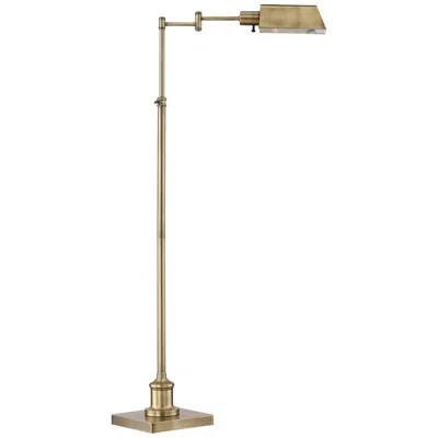 Regency Hill Jenson Aged Brass Adjustable Pharmacy Swing Arm Floor Lamp With Usb Dimmer