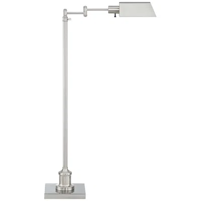 Regency Hill Jenson Brushed Nickel Adjustable Swing Arm Pharmacy Floor Lamp