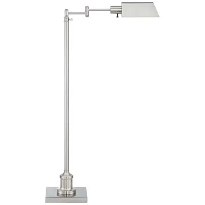 Regency Hill Jenson Brushed Nickel Adjustable Swing Arm Pharmacy Floor Lamp With Dimmer