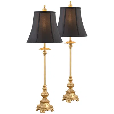 Regency Hill Juliette 36 1/2 Bright Gold Buffet Table Lamp Set Of 2