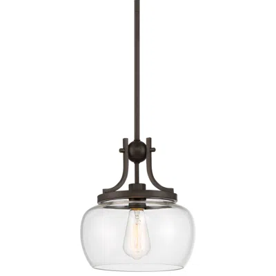Regency Hill Kristov 10 1/2" Bronze And Clear Glass Mini Pendant Light