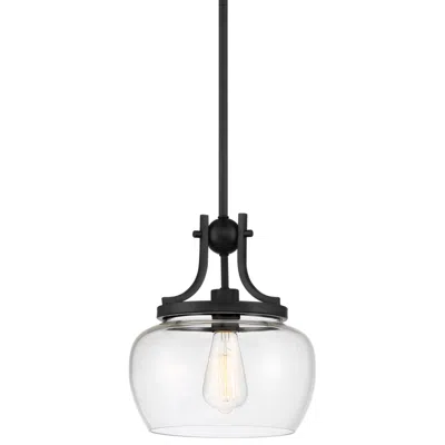Regency Hill Kristov 10 1/2" Wide Black Clear Glass Mini Pendant Light