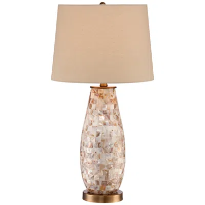 Regency Hill Kylie 26 1/2" Mother Of Pearl Tile Vase Table Lamp