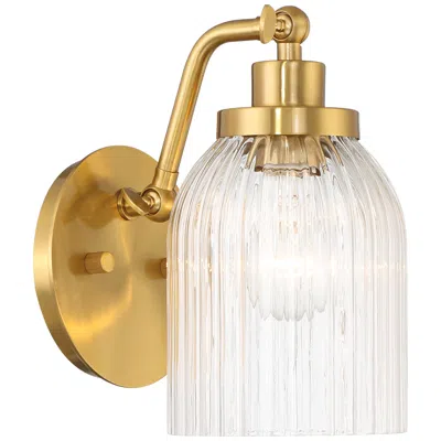 Regency Hill Leyna 9 1/4" High Antique Brass Wall Sconce