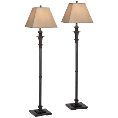 Regency Hill Madison 59" Italian Bronze Floor Lamps Set Of 2