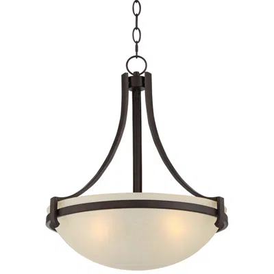 Regency Hill Mallot 20" Bronze And Champagne Glass Bowl Pendant