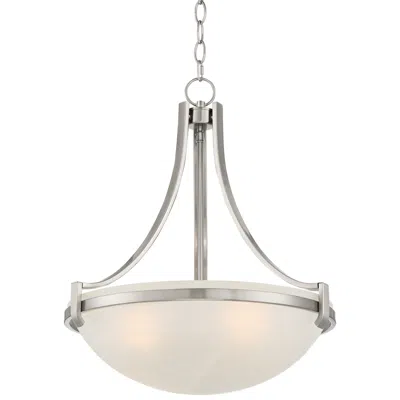 Regency Hill Mallot 20" Brushed Nickel Modern Glass Bowl Pendant Light