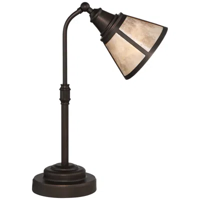 Regency Hill Malta 18 1/2" Satin Bronze Adjustable Mica Shade Lamp In Black