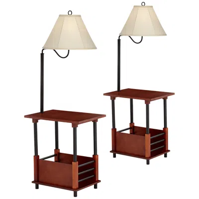 Regency Hill Marville  55" Mission End Table Floor Lamps Set Of 2