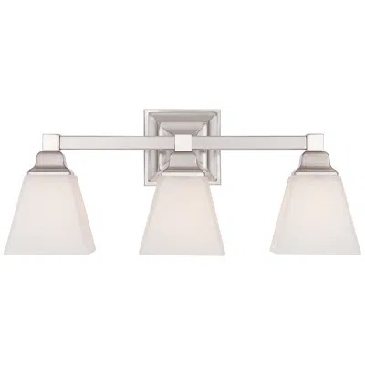 Regency Hill Mencino 20" Wide 3-light Nickel And Opal Glass Bath Light