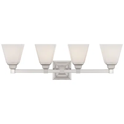 Regency Hill Mencino 28" Wide Satin Nickel And Opal Glass Bath Light