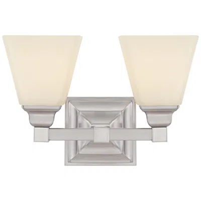 Regency Hill Mencino-opal 12 3/4" Satin Nickel And Glass Bath Light