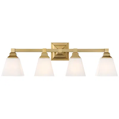 Regency Hill Mencino-opal 28" Wide Warm Brass And Glass Bath Light