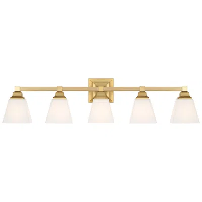 Regency Hill Mencino-opal 35 1/4" Warm Brass And Opal Glass Bath Light
