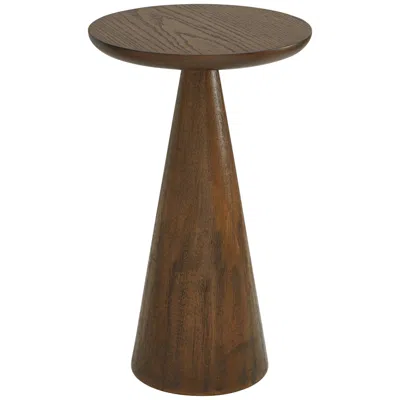 Regency Hill Owen 20" High Rustic Modern Walnut Finish Wood Side Table