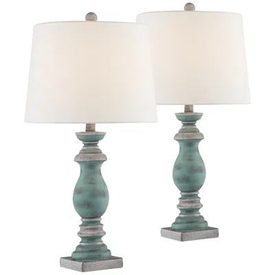 Regency Hill Patsy Blue-gray Table Lamps Set Of 2 With Smart Sockets