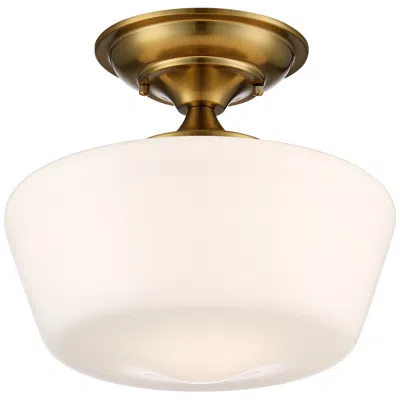 Regency Hill Regecy Hill Lillian 12" Wide Soft Gold Schoolhouse Ceiling Light