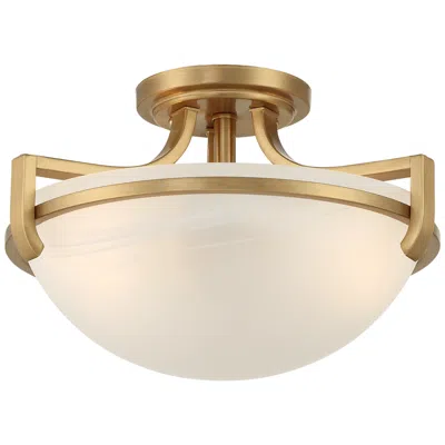 Regency Hill Regency Hil Mallot 13" Wide Soft Gold And Glass Ceiling Light