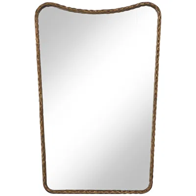 Regency Hill Reno 24" X 36 1/4" Hammered Bronzed Gold Rectangle Wall Mirror In Brown