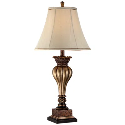Regency Hill Senardo 30" Traditional Gold Table Lamp With Usb Dimmer In Multi