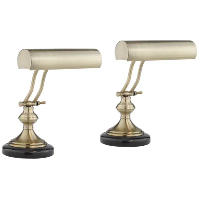 Regency Hill Serenity Antique Brass Adjustable Piano Desk Lamps Set Of 2